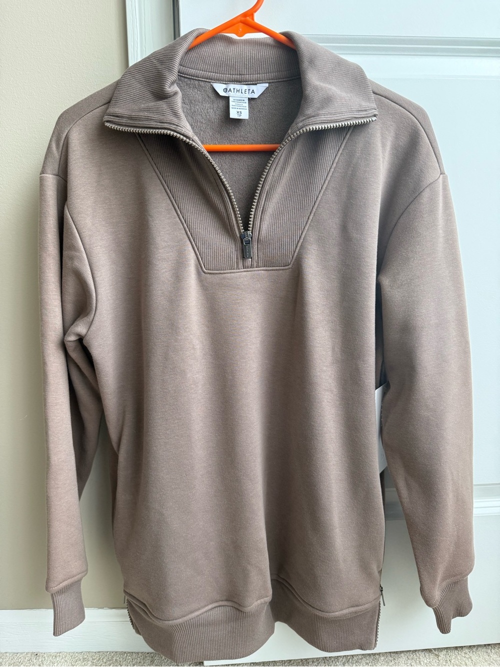Athleta Taupe Half-Zip